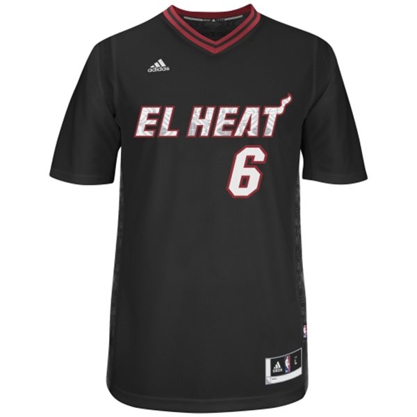 2014 latin night miami heat #6 lebron james swingman jersey-front